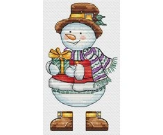 Beldizart Siuvinėjimo kryželiu rinkinys "Sniego senis su dovana" 8,5 х 15,5 cm SANS-78
