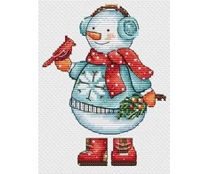 Beldizart Siuvinėjimo kryželiu rinkinys "Sniego senis su paukščiu" 10,5 х 14 cm SANS-80