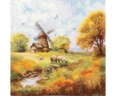 Andriana Beldizart Kryželio siuvinėjimo rinkinys "Prie seno malūno" 19x19 cm SANU-09