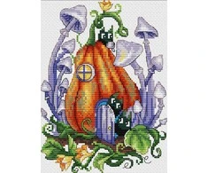 MP Studia Beldizart Kryželių siuvinėjimo rinkinys "Moliūgų namas" 19x14 cm SM-752