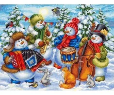 MP Studia Beldizart Kryželiu siuvinėjimo rinkinys „Linksmas orkestras“ 25x32 cm SNV-871