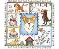 MP Studia Beldizart Kryželiu siuvinėjimo rinkinys "Sampler. Šuniuko džiaugsmas" 20x20 cm SNV-895