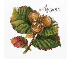MP Studia Beldizart Kryželių siuvinėjimo rinkinys "Gamtos dovanos. Lazdyno riešutas" 13x13 cm SNV-912
