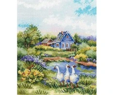 MP Studia Beldizart Kryželiu siuvinėjimo rinkinys "Vasarą kaime" 20x16 cm SNV-917