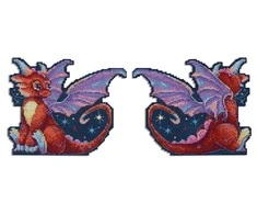 MP Studia Beldizart Kryželiu siuvinėjimo rinkinys ant plastikinio drobės "Midnight Dragon" 12x15 cm SR-889