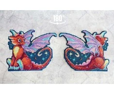 MP Studia Beldizart Kryželiu siuvinėjimo rinkinys ant plastikinio drobės "Midnight Dragon" 12x15 cm SR-889