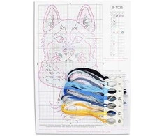 MP Studia Beldizart Vandenyje tirpus drobės kryželiu siuvinėjimo rinkinys "Funny Husky" 15x8 cm SV-1035
