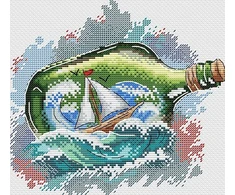 MP Studia Beldizart Vandenyje tirpus drobės kryželiu siuvinėjimo rinkinys Sea message SV-684