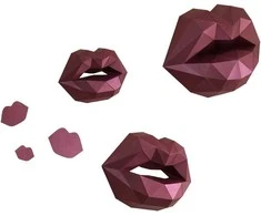 Beldizart WIZARDI 3D popieriaus maketo rinkinys Kisses PP-1LIP-Raudonas