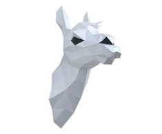 Beldizart WIZARDI 3D popieriaus amatų modeliai Lama (balta) PP-1LAM-WHT