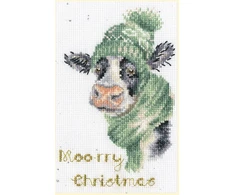 Bothy Threads Cross stitch "Christmas Card - Moo-rry Christmas" XMAS67 10x16 cm