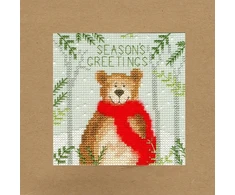 Bothy Threads Cross stitch "Christmas Card - Xmas Bear" XMAS9 10x10 cm