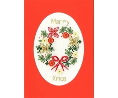 Bothy Threads Cross stitch "Christmas Card - Christmas Wreath" XMAS44 9x13 cm