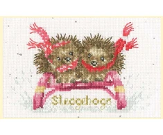 Bothy Threads Cross stitch "Christmas Card - Sledgehogs" XMAS76 16x10 cm
