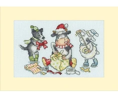 Bothy Threads Cross stitch "Christmas Card - Wrap, Ribbon, Gift!" XMAS78 16 xx 10 cm