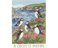 Bothy Threads Cross stitch kit "A Circus Of Puffins" XDD9 26x36 cm