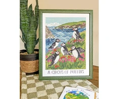 Bothy Threads Cross stitch kit "A Circus Of Puffins" XDD9 26x36 cm