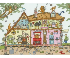 Bothy Threads Cross stitch kit "Cat Cottage" XCT42 36x27 cm