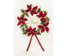 Bothy Threads Cross stitch kit "Christmas Card - Wreath" DWCDX27 9x13.3 cm