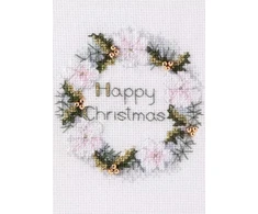 Bothy Threads Cross stitch kit "Christmas Card - Golden Wreath" DWCDX47 9x13.3 cm