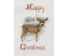 Bothy Threads Cross stitch kit "Christmas Card - Deer in a Snowstorm" DWCDX56 9x13.3 cm