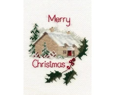 Bothy Threads Cross stitch kit "Christmas Card - Christmas Cottage" DWCDX26 9x13.3 cm
