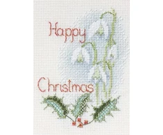 Bothy Threads Cross stitch kit "Christmas Card - Snowdrops" DWCDX51 9x13.3 cm