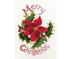Bothy Threads Cross stitch kit "Christmas Card - Poinsettia And" Holly" DWCDX31 9x13.3 cm