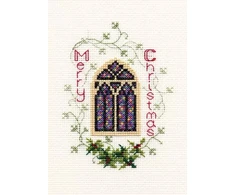 Bothy Threads Cross stitch kit "Christmas Card - Stained Glass Window" DWCDX29 9x13.3 cm