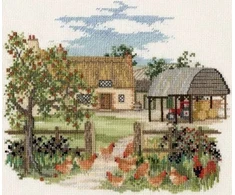 Bothy Threads Cross stitch kit "Countryside - Appletree Farm" DWCON07 20x17 cm