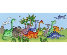 Bothy Threads Cross stitch kit "Dinosaur Fun" XJR22 38x16 cm