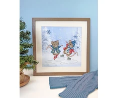 Bothy Threads Cross stitch kit "Festive Figure" SKaters" XSS34 26x26 cm