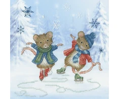 Bothy Threads Cross stitch kit "Festive Figure" SKaters" XSS34 26x26 cm
