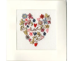 Bothy Threads Cross stitch kit "Greeting Card - Sweet Heart Card" XGC1 10x10 cm