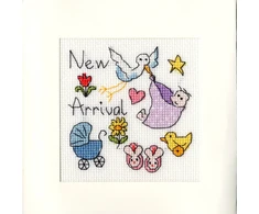 Bothy Threads Cross stitch kit "Greeting Card - New Baby Card" XGC6 10x10 cm