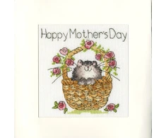 Bothy Threads Cross stitch kit "Greeting Card - Basket Of Roses" XGC15 10x10 cm