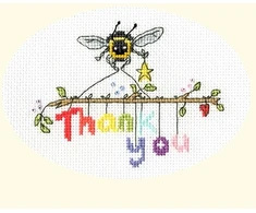 Bothy Threads Cross stitch kit "Greeting Card - Bee-ing Thankful" XGC34 13x9 cm
