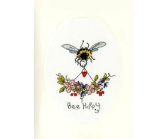 Bothy Threads Cross stitch kit "Greeting Card - Bee Happy" XGC25 9x13 cm