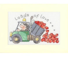 Bothy Threads Cross stitch kit "Greeting Card - Loads Of Love" XGC64 16x10 cm