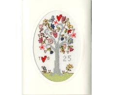 Bothy Threads Cross stitch kit "Greeting Card - Sidabrinis Celebration" XGC3 10x10 cm