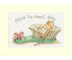 Bothy Threads Cross stitch kit "Greeting Card - Mice To Meet You" XGC65 16x10 cm
