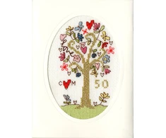 Bothy Threads Cross stitch kit "Greeting Card - Golden Celebration" XGC4 10x10 cm