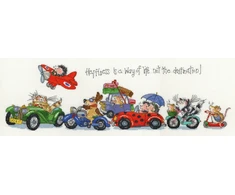 Bothy Threads Cross stitch kit "Happiness is a Way of Life" XMS2 60x20 cm