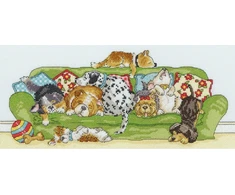 Bothy Threads Cross stitch kit "Lazy Dogs" XGR2 36x16 cm