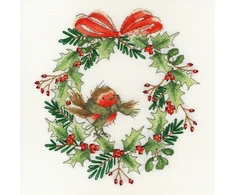 Bothy Threads Cross stitch kit "Robin Wreath" XX14 26x26 cm