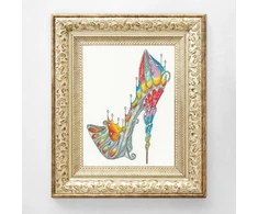 Bothy Threads Cross stitch kit "Stained Glass Slipper" XSK7 22x29