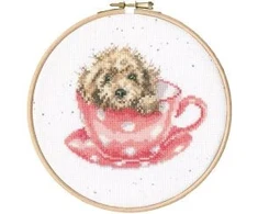 Bothy Threads Cross stitch kit "Teacup Pup" XHD119P 15x15 cm