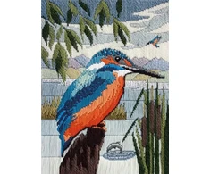 Bothy Threads Long Stitch Kit "Long Stitch - Kingfisher In Silks" DWSD17 15x20.4 cm