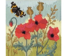 Bothy Threads Long Stitch Kit "Raudona Poppies" LSRP 20.5x21.5 cm