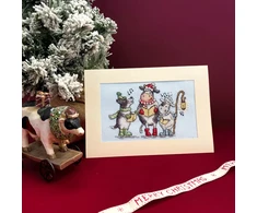 Bothy Threads Cross stitch "Christmas Card - Woof, Moo, Baa!" XMAS74 16x10 cm